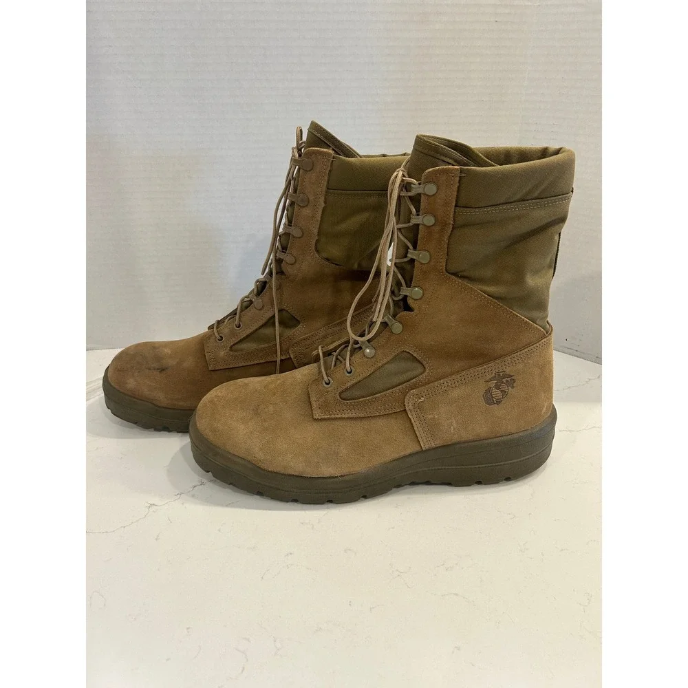 Belleville 590 USMC Combat Boots Mens 13.5 W Coyote Brown EGA Made USA Vibram
